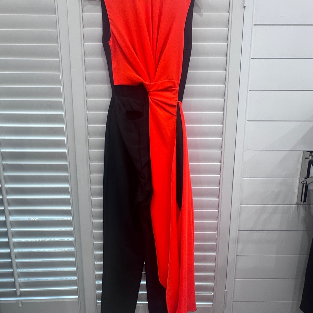 Red and Black Sleeveless Jumpsuit